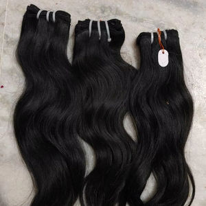 Precio al por mayor Paquetes de cabello indio crudo Proveedores, Paquetes de cabello alineado con cutícula virgen Tejido, Extensión de cabello humano estirado Doble - Product Image 1