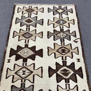 3.2x8.7 ft Rug, Vintage Kilim Rug, Turkish <b>Brown</b> <b>Wool</b> Floral Rug - Product Image 5
