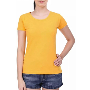 Nouveaux t-shirts d'été pour femmes, 100% coton tricoté, t-shirts tendance pour femmes, col rond, manches courtes, pour femme, en provenance du Bangladesh. - Product Image 6