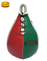 Superbe Ballon de Vitesse de Boxe en Cuir Personnalisé de Haute Qualité Rouge Vert à Lacets, Sac de Frappe Durable pour Entraînement Adulte à Prix Abordable