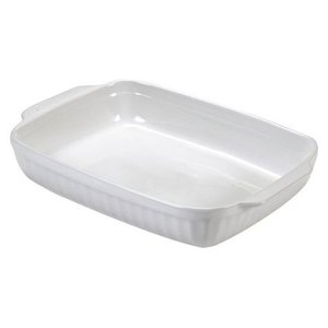 Plat à four en céramique (22x14cm) blanc COTC7C, plat durable pour utilisation au four - Product Image 1