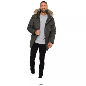 Veste parka de luxe pour homme en polyester/nylon avec capuche, doublure amovible, logo frontal, écologique et imperméable, vêtement d'extérieur d'hiver - Product Image 3