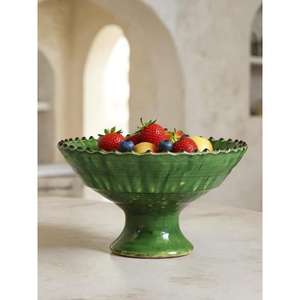 Tazón de Cerámica Artesanal Marroquí Tamegroute con Esmalte Verde, Artesanía Bereber Vintage, Decoración para el Hogar, Regalo - Product Image 1