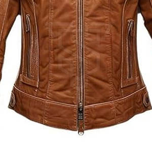 Veste en cuir de qualité supérieure pour femmes, couleurs personnalisées, col montant en tricot respirant pour l'hiver, teinture unie, prix de gros - Product Image 6