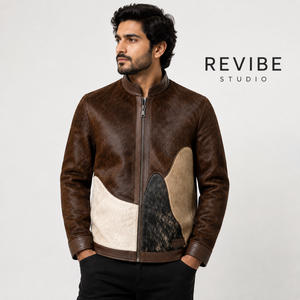 Chaqueta de Cuero con Pelo de Vaca Natural para Hombre, Prenda Exterior de Piel, Chaqueta Casual de Invierno Personalizada OEM al por Mayor - Product Image 1