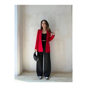 Giacca Blazer da donna con bottoni doppiopetto bordeaux - Product Image 4