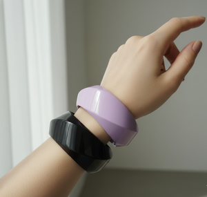 Handcrafted Trendy Color Resin <b>Bangles</b> | Glossy Chunky Acrylic <b>Bangles</b> for Women | Wholesale European <b>Fashion</b> Jewelry - Product Image 1