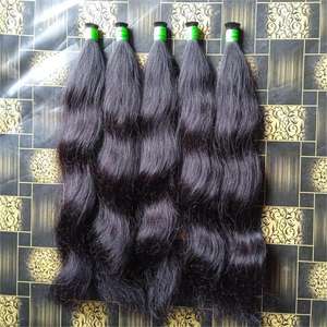 Fournisseur en gros Paquets de cheveux indiens vierges en ligne Faisceaux de cheveux naturels Remy de vague de corps Couleur naturelle de prolongements de cheveux humains - Product Image 1