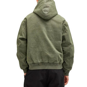 Chaqueta Bomber Corta para Hombre, Estilo Vintage, 100% Algodón, Lavada, con Bolsillo Frontal con Cremallera, Gruesa, Ecológica, Personalizable al por Mayor, Nueva Colección 2026 - Product Image 2