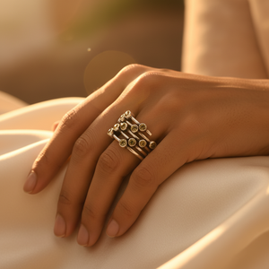 Bague multi-bandes pour femme en argent 925, incrustée de pierres précieuses, tendance, éternité, coupe arc-en-ciel, plaquée, coupe princesse, diamant, forme numérique - Product Image 3