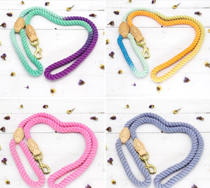 New Style Color Full Ombre Cotton <b>Leash</b> Customized Colored Cotton Rope Handmade Dog <b>Leash</b> <b>Pet</b> <b>Leash</b> Set - Product Image 2