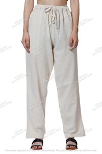 100% coton écologique solide pyjama pantalon respirant blanc vêtements de nuit confortable vêtements de nuit amples vêtements de détente été vert Web - Product Image 3