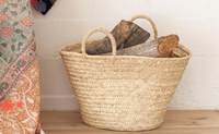 Gewebter Einkaufs korb Stroh Obstkorb Palm Bag Hand gefertigt in Marokko Strand tasche Boho Style