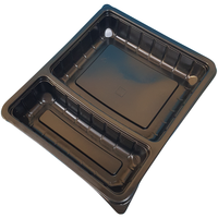 Barquette alimentaire en plastique pour micro-ondes à 2 compartiments, 200x240x55, pour sushi, sandwich, préparation de repas, à emporter, conteneur de charcuterie avec couvercle