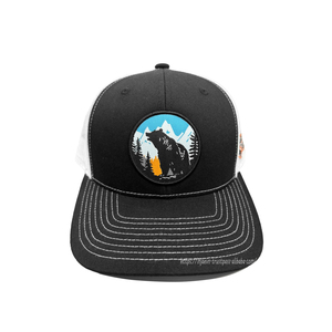 Chapeaux de camionneur en denim/velours côtelé respirants et imperméables personnalisés d'OEM avec patch de logo tissé brodé en 3D pour une utilisation en extérieur à bas quantité minimale de commande - Product Image 1