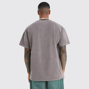 Nouveaux t-shirts délavés à l'acide à manches courtes de taille adulte à la mode pour hommes t-shirts délavés à l'acide de couleur personnalisée - Product Image 2