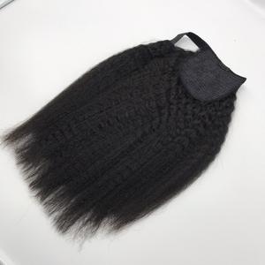 KINKY-Queue de Cheval Naturelle Ondulée à Cuticules Vierges, Cheveux Vietnamiens, Alignés, Noir, 100% - Product Image 4