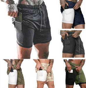 Men's Gym Mesh <b>Shorts</b> <b>5</b> <b>Inch</b> <b>Inseam</b> Double Layer Breathable Solid Pattern Logo Blank Hip-Hop Style - Product Image 5