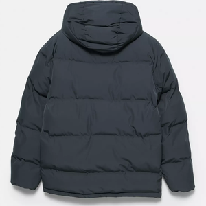 Chaqueta acolchada con capucha personalizable frontal con cuello levantado para hombre al por mayor, prendas de vestir gruesas con aislamiento de invierno - Product Image 5