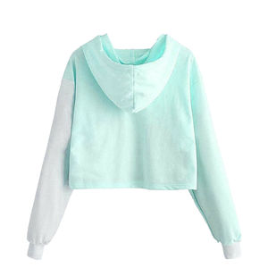 Haut à capuche pour femme de haute qualité, nouvelle mode, haut en molleton tricoté à blocs de couleur pour femme, techniques d'impression pour l'hiver - Product Image 2