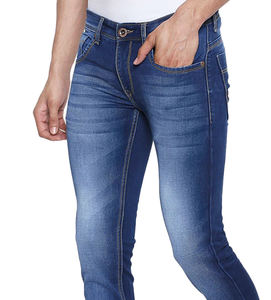 Pantalones vaqueros de alta calidad para hombre, ajustados, Color personalizado, bolsillos múltiples, pantalones vaqueros de hombre de la mejor calidad, Color azul oscuro - Product Image 6