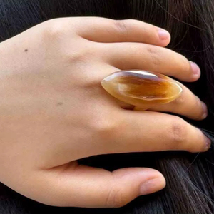 Buffalo Horn Ring Polished Party Ware Jewelry for Wedding Anniversary Hot Sale Color Natural Horn - Product Image 1