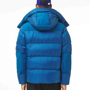 Blouson matelassé bleu personnalisé avec capuche, léger, chaud, vêtement d'extérieur d'hiver pour hommes et femmes, motif sur le devant - Product Image 5