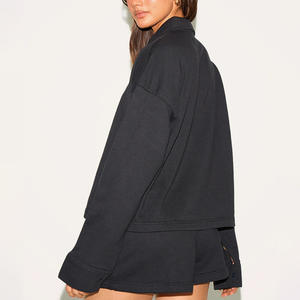 Sudadera elegante para mujer con bordado de impresión de logotipo personalizado, informal, OEM, suministro directo de fábrica del proveedor del fabricante - Product Image 4