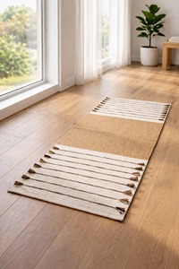 Contemporary Jute Woven Exercise Mat Rectangle Printed Pattern Medium Thickness Home Use - Product Image 1