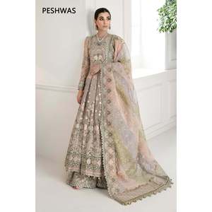 Embroidered Chiffon <b>Net</b> <b>Fabric</b> CH10-08 Unstitched - Product Image 2