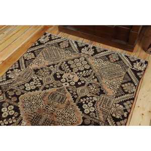 พรมตุรกีขนาด 4.1x6.4 ฟุต สีน้ำตาลดำ พรมขนสัตว์โมร็อกโกวินเทจ - Product Image 5