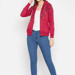 เสื้อฮู้ดผ้าฟลีซสำหรับผู้หญิงเสื้อฮู้ดขนแกะมีซิป - Product Image 5