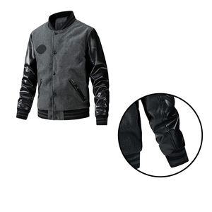 Chaqueta universitaria de cuero para hombre de la mejor calidad, diseño de tela de lona de tendencia novedosa personalizable, excelente calle alta, precio bajo, Invierno - Product Image 1