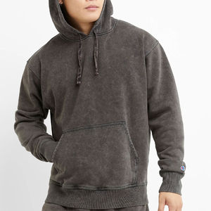 Diseño personalizado de los hombres suaves y cómodos sueltos Sun Faded Hoodie Street Fashion para el invierno Plain Dyed - Product Image 1