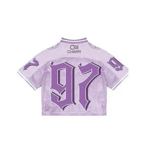 Maillot de football américain rétro unisexe Trendy Streetwear personnalisé sublimé Mesh Crop Shirt Plus Size Caractéristique - Product Image 4