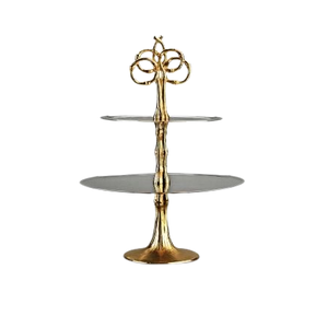 High Quality Newest Design Metal Iron Rod Frame <b>Cake</b> Stands and Large Base With Mirror <b>Top</b> <b>Gold</b> for Home Floor Decor - Product Image 2