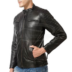 Vestes en cuir personnalisées de bonne qualité 2024 veste en cuir d'hiver pour hommes à vendre vestes de mode confortables - Product Image 3