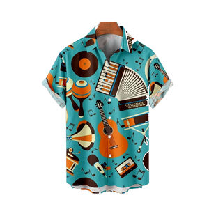 100% algodón, camiseta para hombre, ajuste holgado, camisas hawaianas personalizadas Premium impresas para hombre, impresiones digitales vibrantes ligeras - Product Image 4