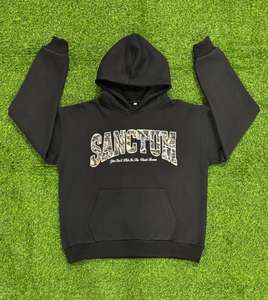 Sudadera con Capucha de Felpa Gruesa 100% Algodón de 400G con Logotipo Personalizado, Talla Grande, para Hombre, Invierno, Estampada, Bordada, Tejida, en Blanco - Product Image 4