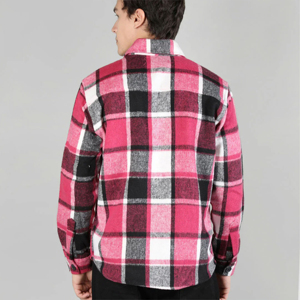 Veste en flanelle unie à manches régulières décontractée pour homme, doublée de coton rembourré, à capuche, col zippé, respirante, coupe-vent - Product Image 4