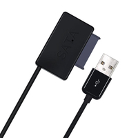 7+6 SATA CABLE USB 2.0 Converter External Optical Drive Adapter for Laptop CD-ROM DVD With LED