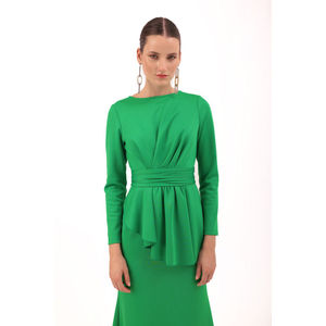 Elegante Vestido de Punto con Corte Evase y Detalle de Botones en la Parte Delantera - Product Image 4