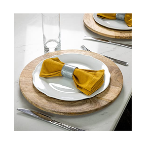 Placa de cargador de madera para bodas y eventos, suministros de alimentos decorativos, placa de cargador, placa perfecta de madera sostenible para bodas - Product Image 6