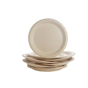 Placas de bagazo redondas desechables de 4 pulgadas de alta calidad para bodas, precio minorista al por mayor en India - Product Image 3