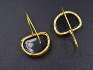 ต่างหูแฟชั่นสุดฮิต ต่างหูทอง 18k ชุบทองเหลือง ประดับด้วยหิน ต่างหูห้อย  ผู้ผลิตและผู้จัดจำหน่าย - Product Image 4