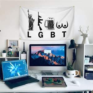 Флаг LGBT из прочного полиэстера, забавный, с изображением пивных грудей, 3x5 футов, с четырьмя латунными люверсами - Product Image 4