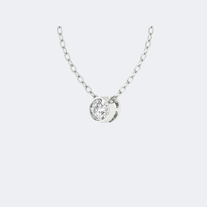 สร้อยคอเพชรเม็ดเดี่ยวทรงกลม 0.50 กะรัต ทอง 14k เพชรเพาะเลี้ยงสี D ดีไซน์มินิมอลแบบฝังขอบ สำหรับผู้หญิง - Product Image 1