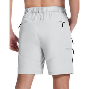 Pantalones cortos de senderismo de secado rápido para hombre de marca personalizada, múltiples bolsillos duraderos, patrón sólido para viajes, descuentos por pedidos a granel, no tejidos - Product Image 2
