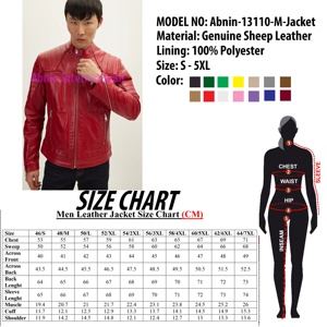 แจ็กเก็ตหนังแท้สำหรับผู้ชาย2023มีสไตล์ออกแบบได้เองมีซิปและคอตั้ง - Product Image 5