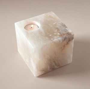 Portavelas de alabastro natural de estilo sofisticado Colección de diseñador Diseño exclusivo Acabado de lujo de calidad premium de gama alta - Product Image 3